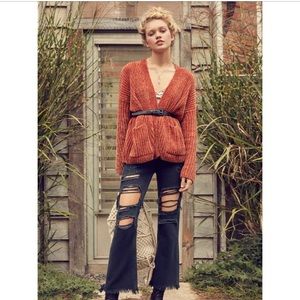 BDG kick flare high rise cropped jeans -button fly